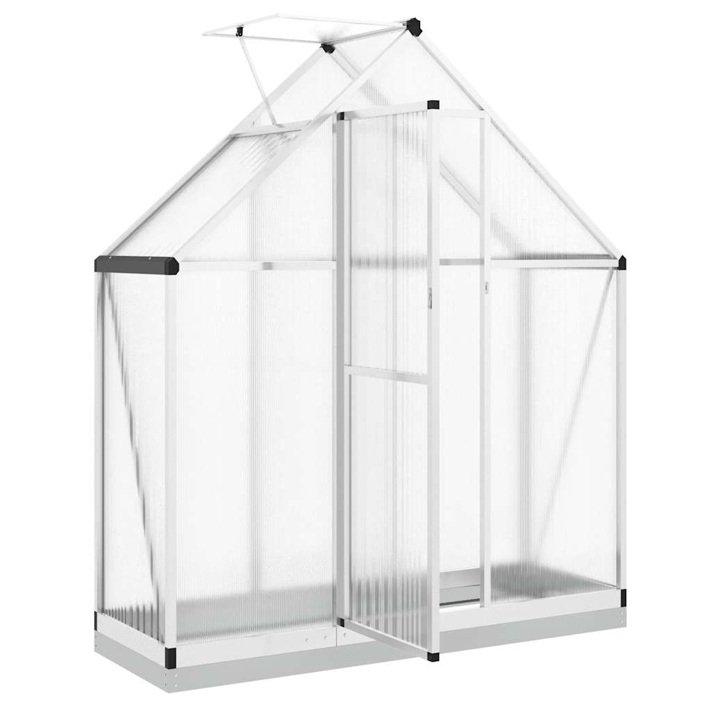 vidaXL Szklarnia z ramą podstawy, srebrna, 169x58x202 cm, aluminium