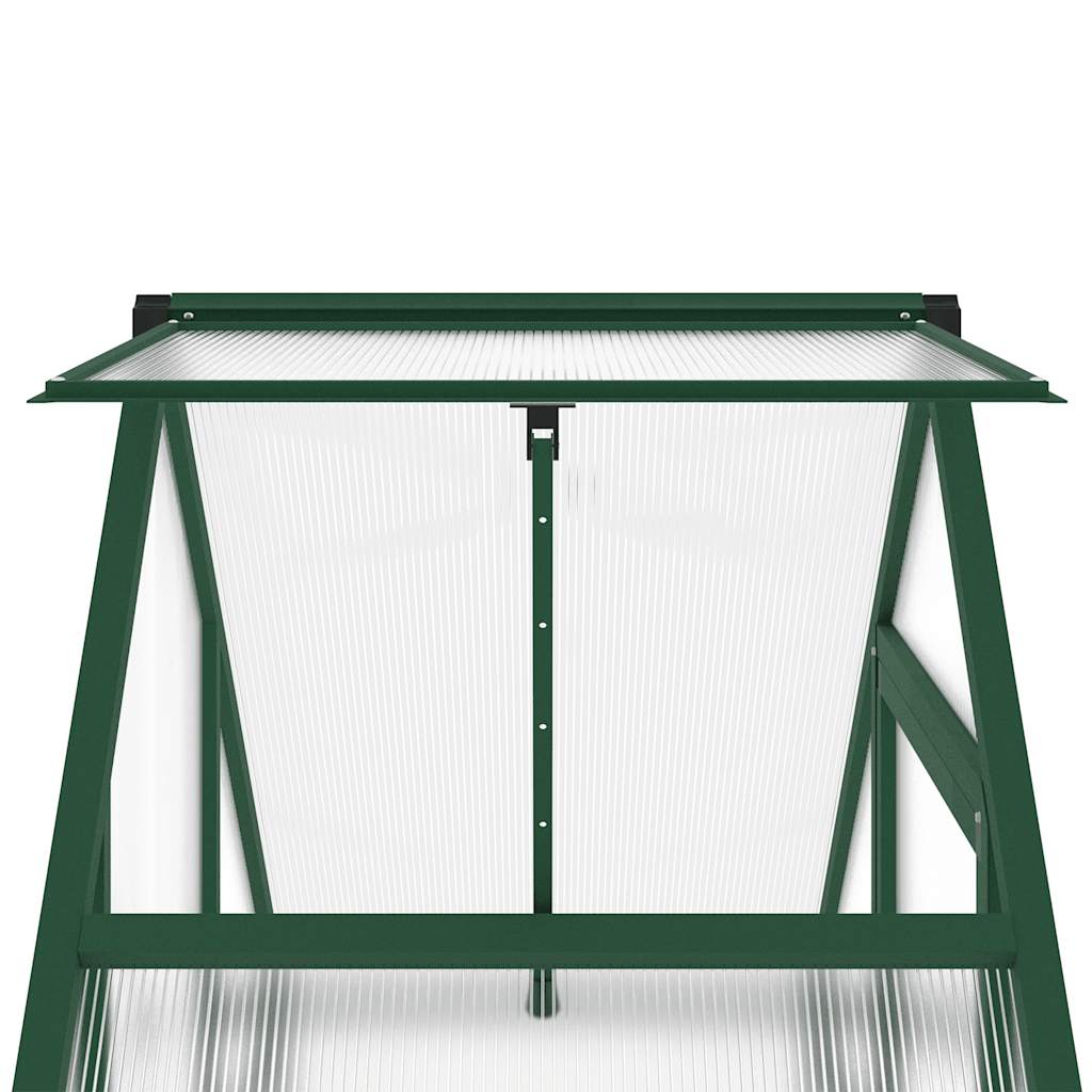 vidaXL Szklarnia z ramą podstawy, zielona, 169x58x202 cm, aluminium