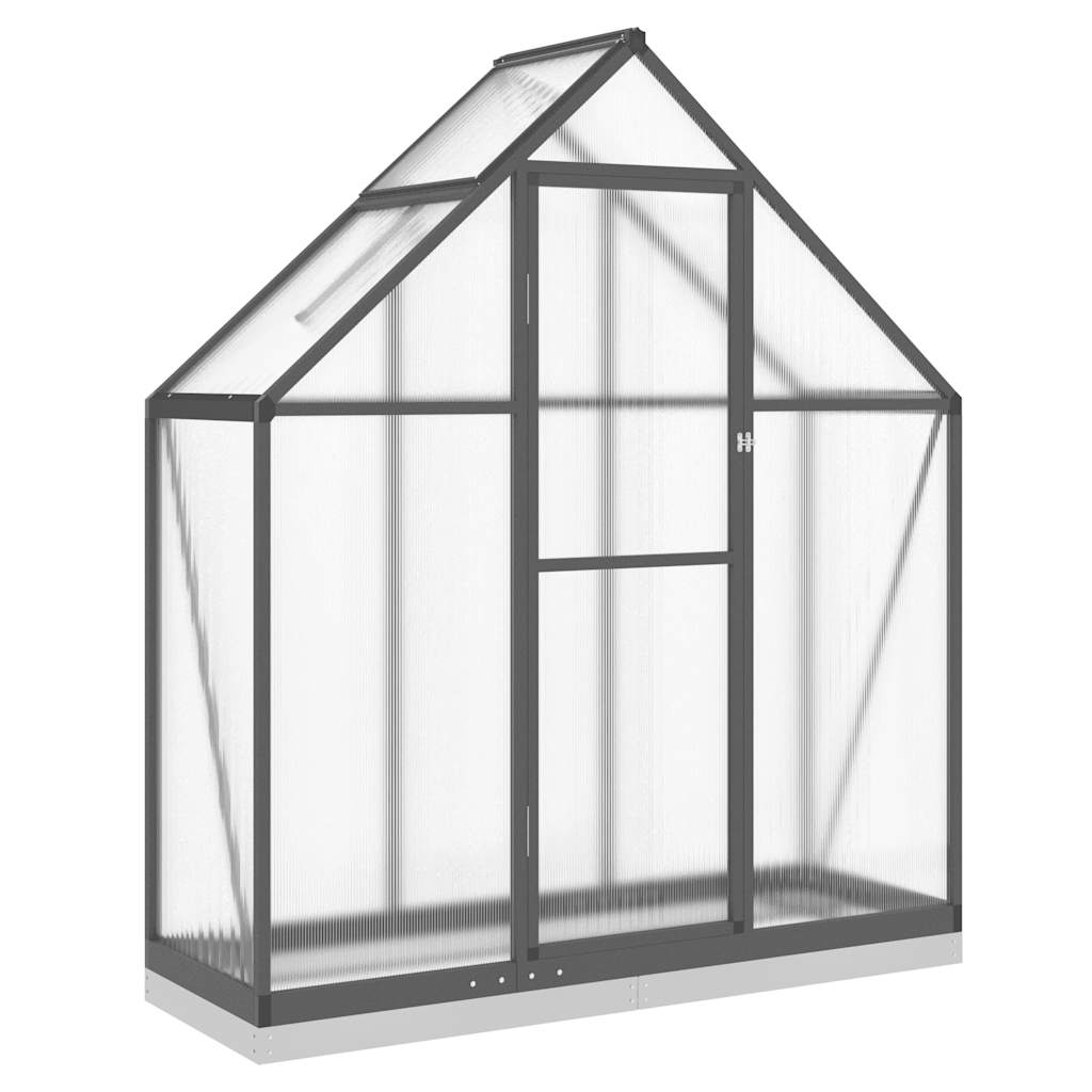 vidaXL Szklarnia z ramą podstawy, antracyt, 169x58x202 cm, aluminium