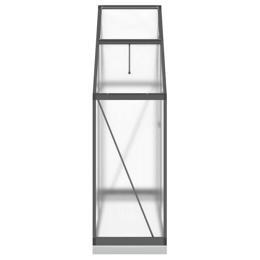 vidaXL Szklarnia z ramą podstawy, antracyt, 169x58x202 cm, aluminium