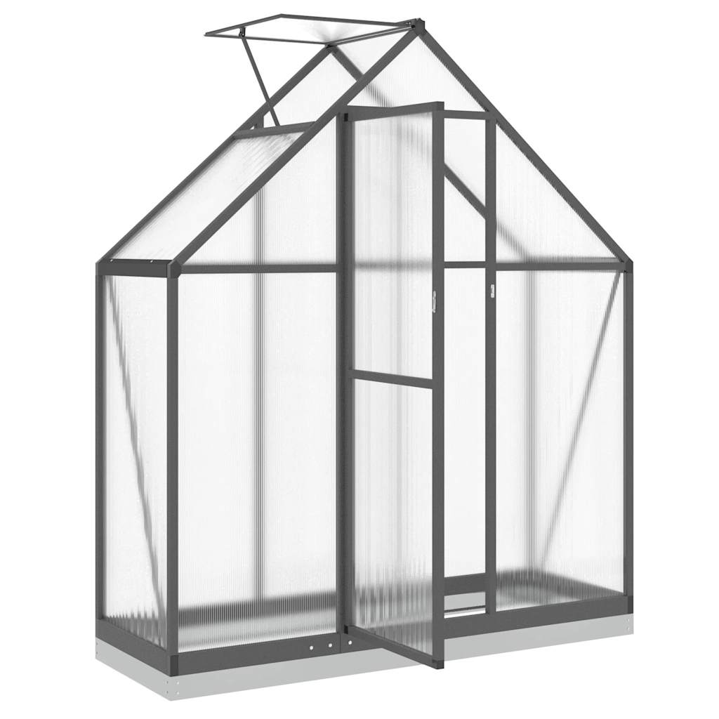 vidaXL Szklarnia z ramą podstawy, antracyt, 169x58x202 cm, aluminium