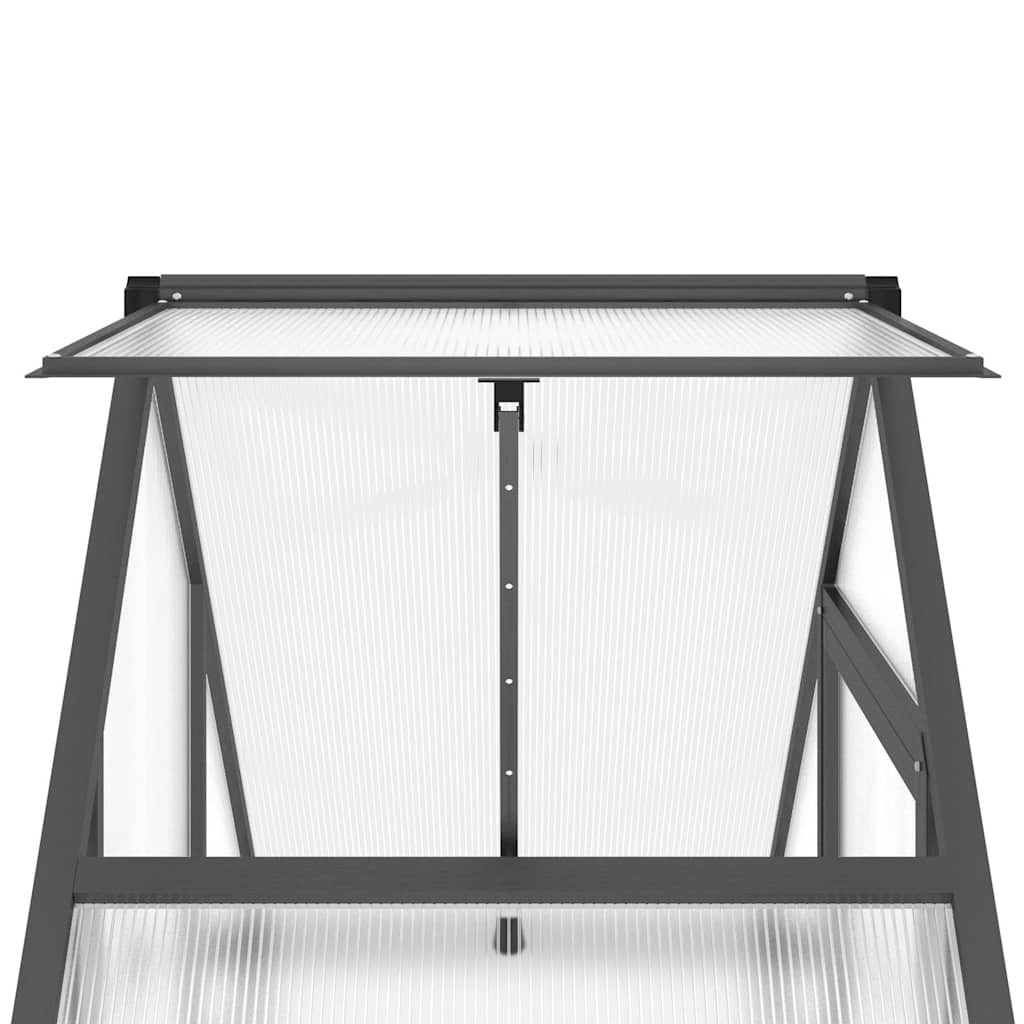 vidaXL Szklarnia z ramą podstawy, antracyt, 169x58x202 cm, aluminium
