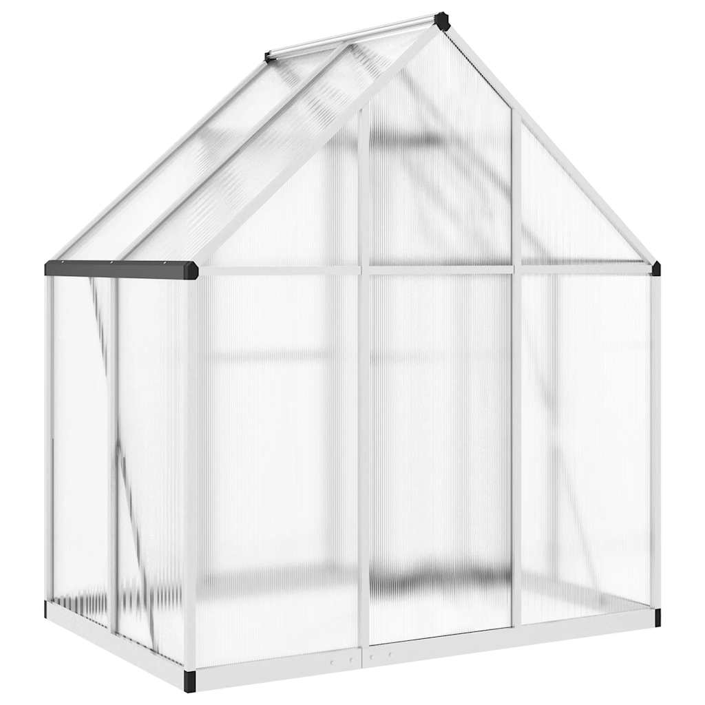 vidaXL Szklarnia z ramą podstawy, srebrna, 169x114x195 cm, aluminium