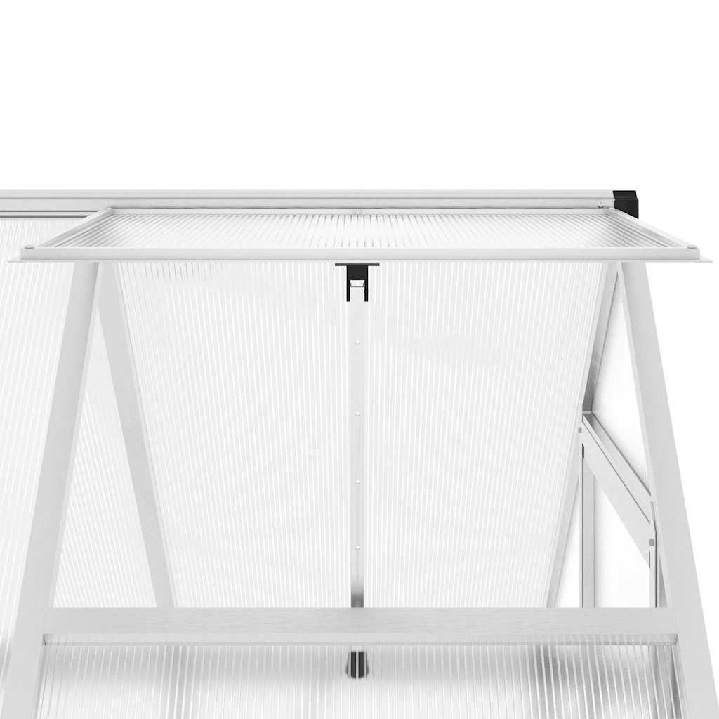 vidaXL Szklarnia z ramą podstawy, srebrna, 169x114x195 cm, aluminium