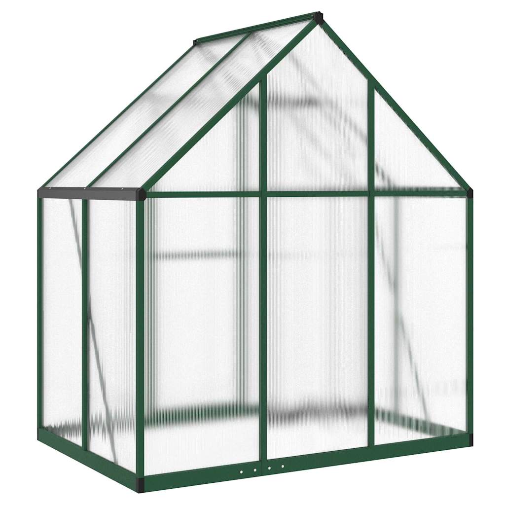 vidaXL Szklarnia z ramą podstawy, zielona, 169x114x195 cm, aluminium