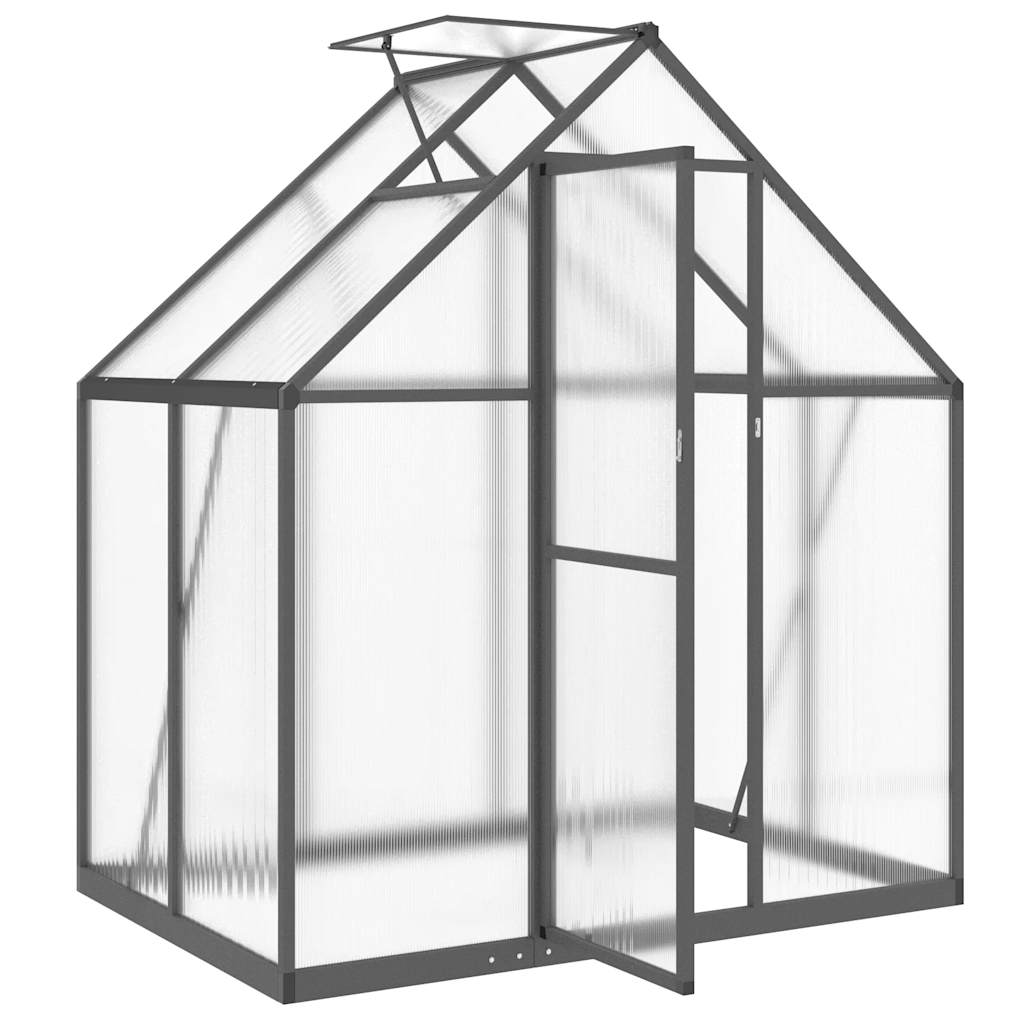 vidaXL Szklarnia z ramą podstawy, antracyt, 169x114x195 cm, aluminium