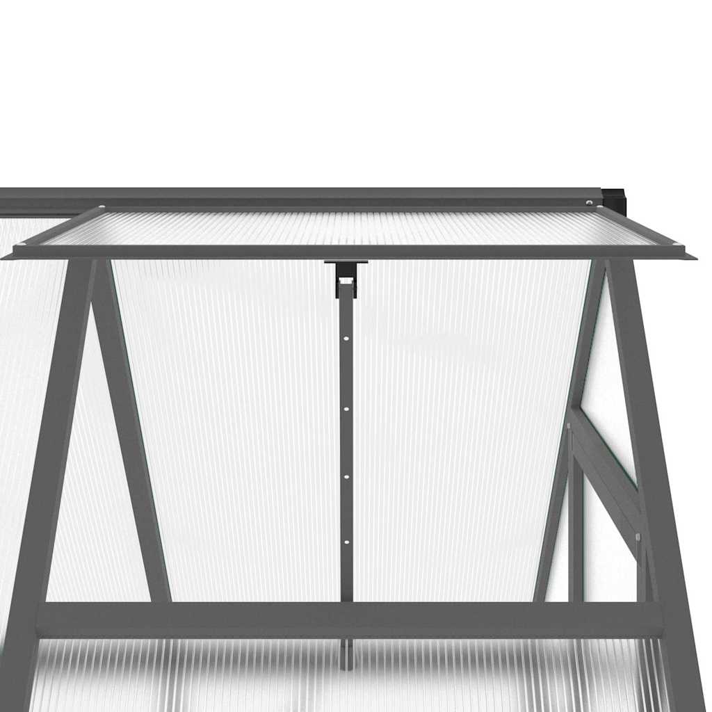 vidaXL Szklarnia z ramą podstawy, antracyt, 169x114x195 cm, aluminium