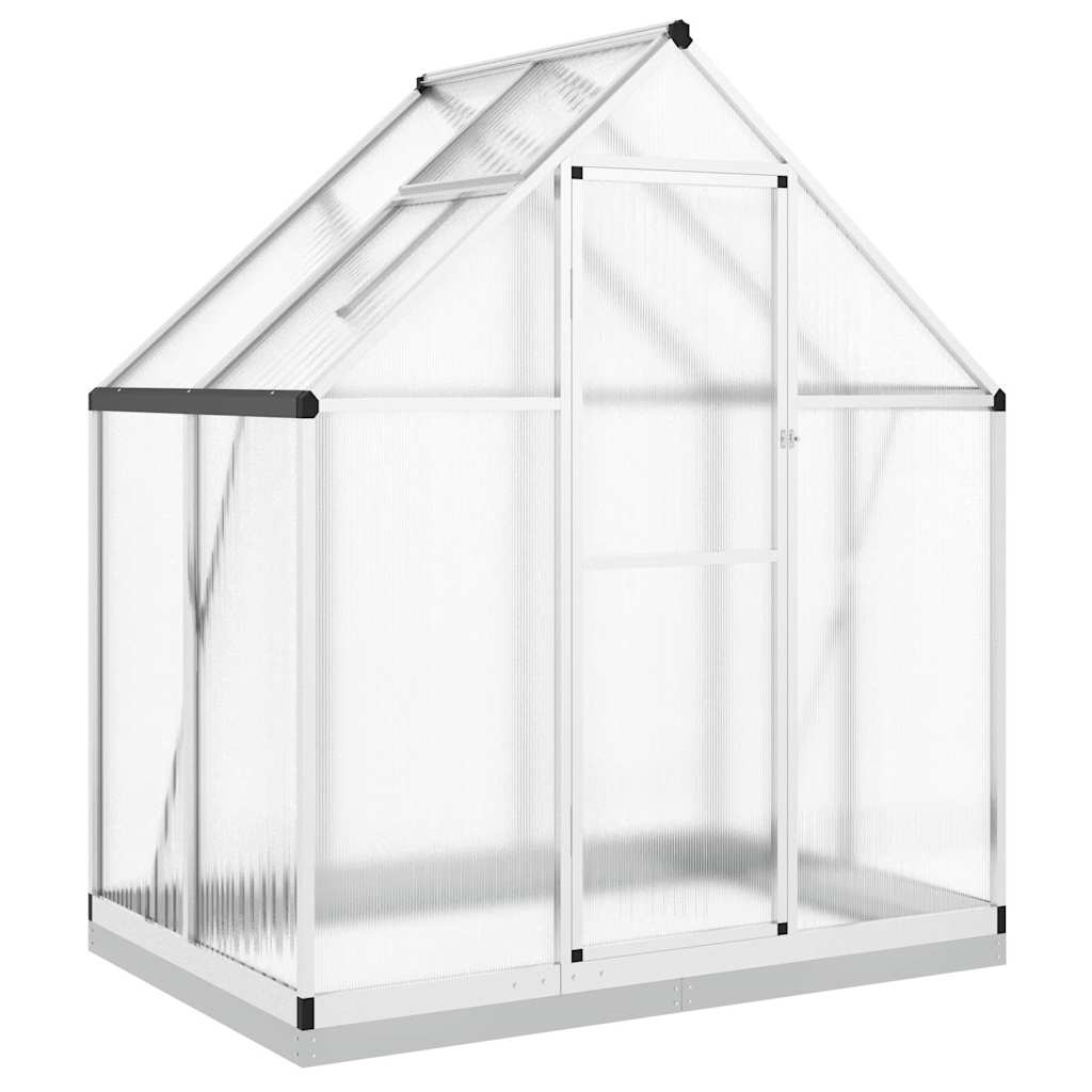 vidaXL Szklarnia z ramą podstawy, srebrna, 169x114x202 cm, aluminium