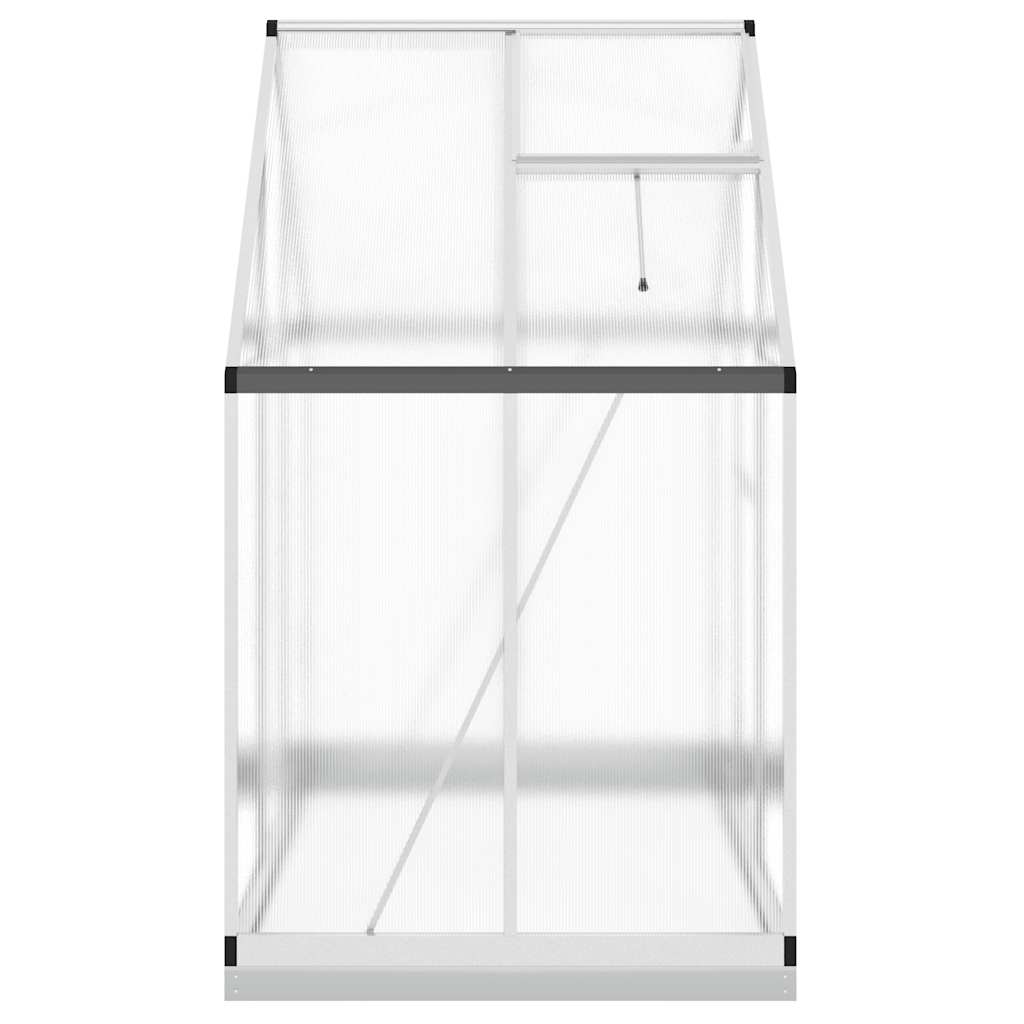vidaXL Szklarnia z ramą podstawy, srebrna, 169x114x202 cm, aluminium