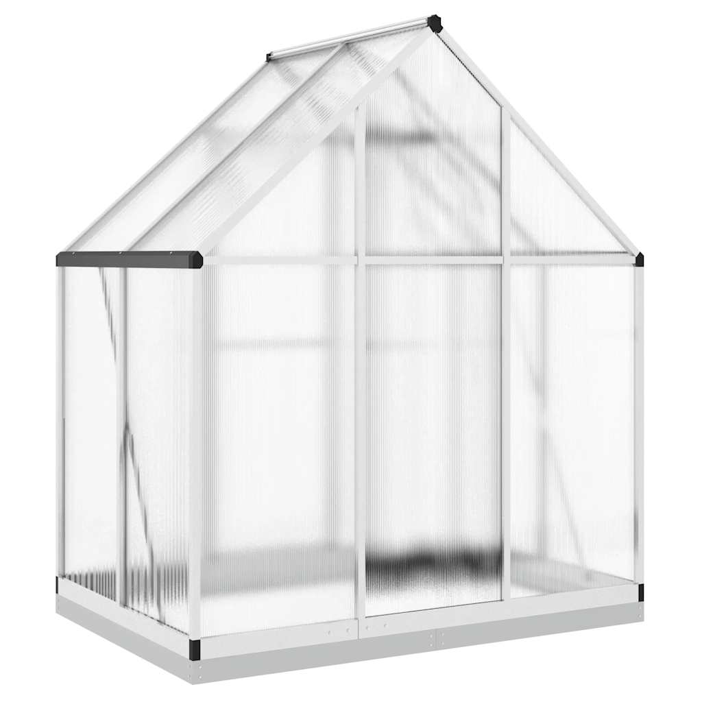 vidaXL Szklarnia z ramą podstawy, srebrna, 169x114x202 cm, aluminium