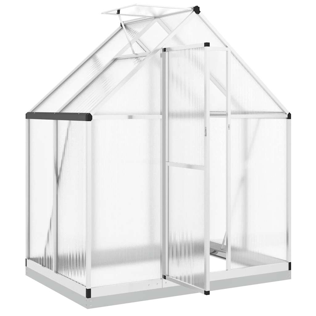 vidaXL Szklarnia z ramą podstawy, srebrna, 169x114x202 cm, aluminium