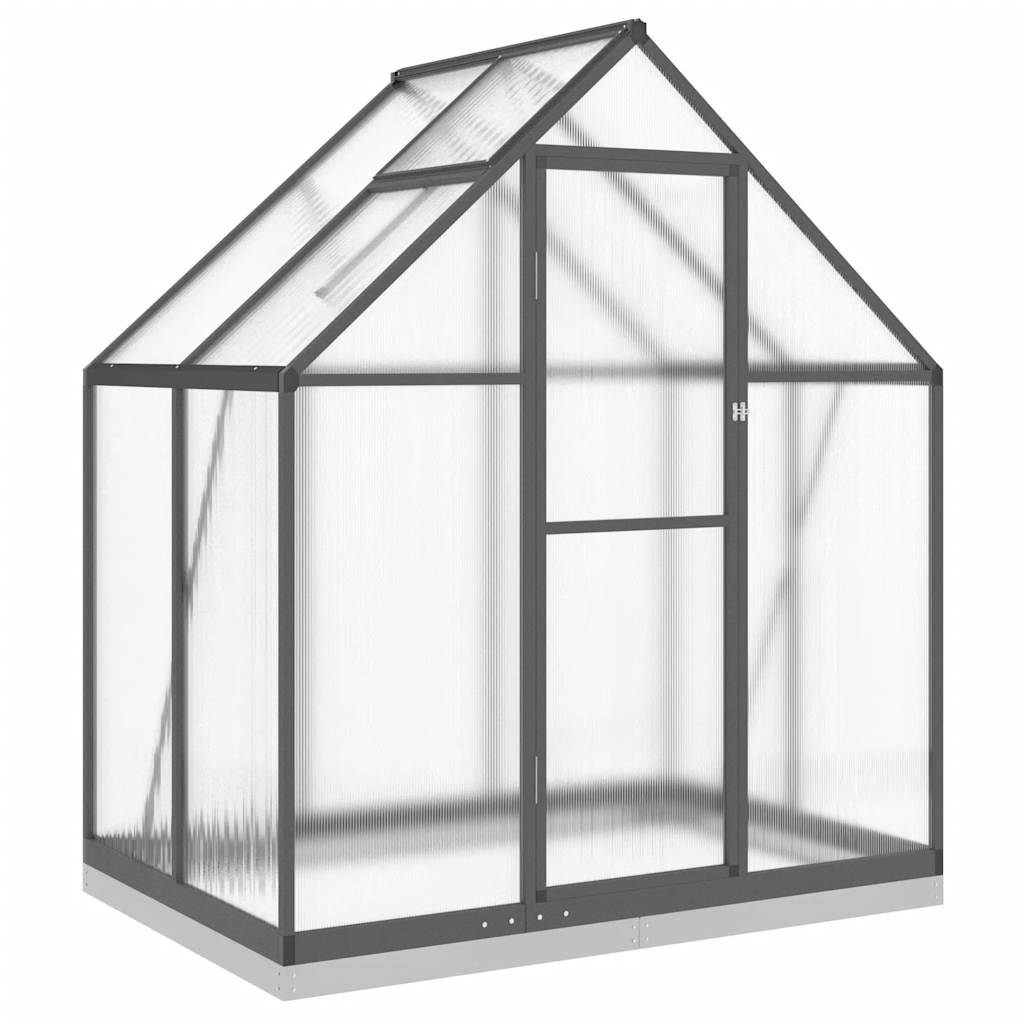vidaXL Szklarnia z ramą podstawy, antracyt, 169x114x202 cm, aluminium