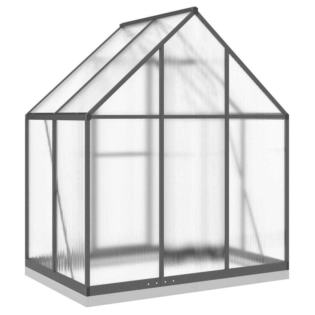 vidaXL Szklarnia z ramą podstawy, antracyt, 169x114x202 cm, aluminium