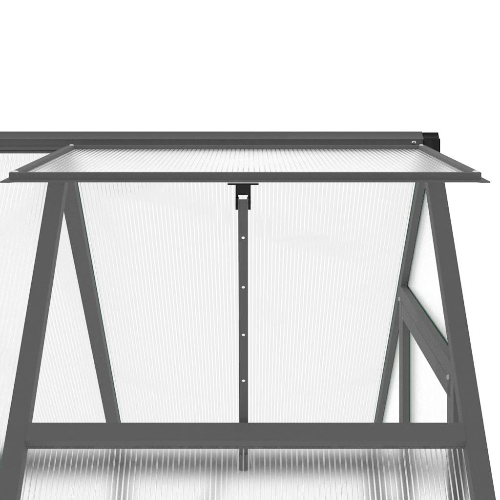 vidaXL Szklarnia z ramą podstawy, antracyt, 169x114x202 cm, aluminium