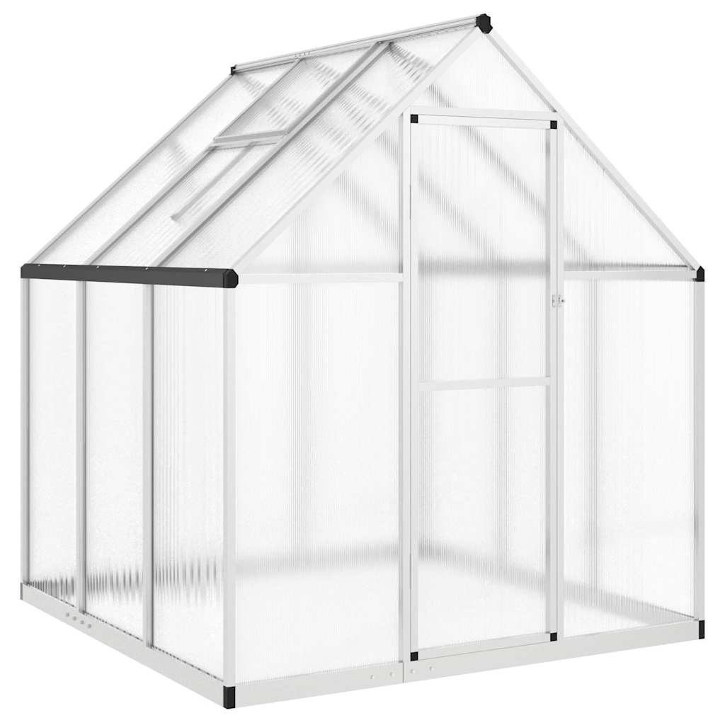 vidaXL Szklarnia z ramą podstawy, srebrna, 169x169x195 cm, aluminium