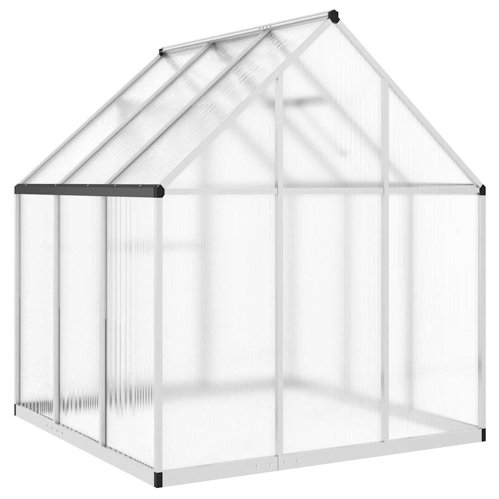 vidaXL Szklarnia z ramą podstawy, srebrna, 169x169x195 cm, aluminium