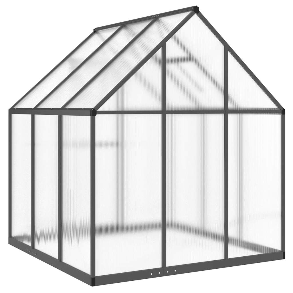 vidaXL Szklarnia z ramą podstawy, antracyt, 169x169x195 cm, aluminium