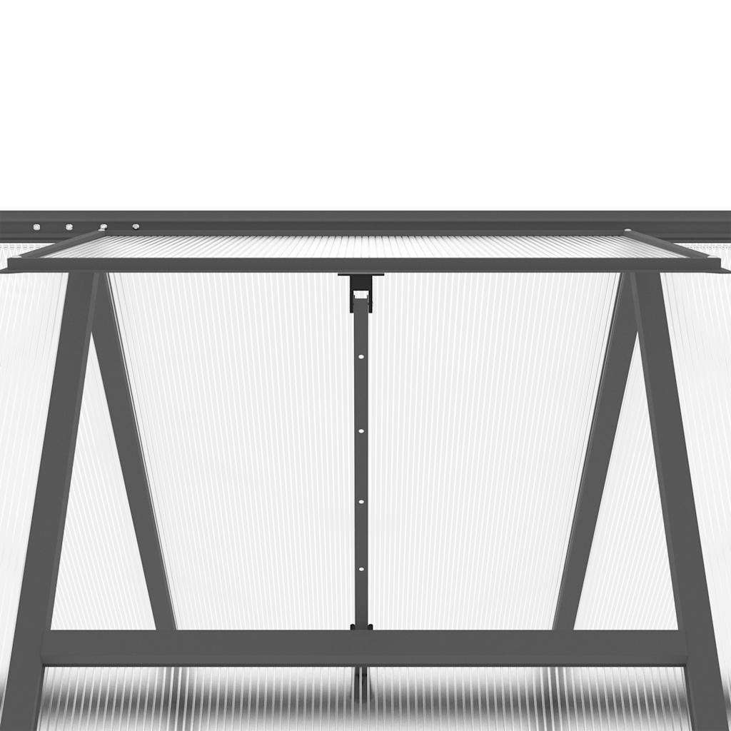 vidaXL Szklarnia z ramą podstawy, antracyt, 169x169x195 cm, aluminium