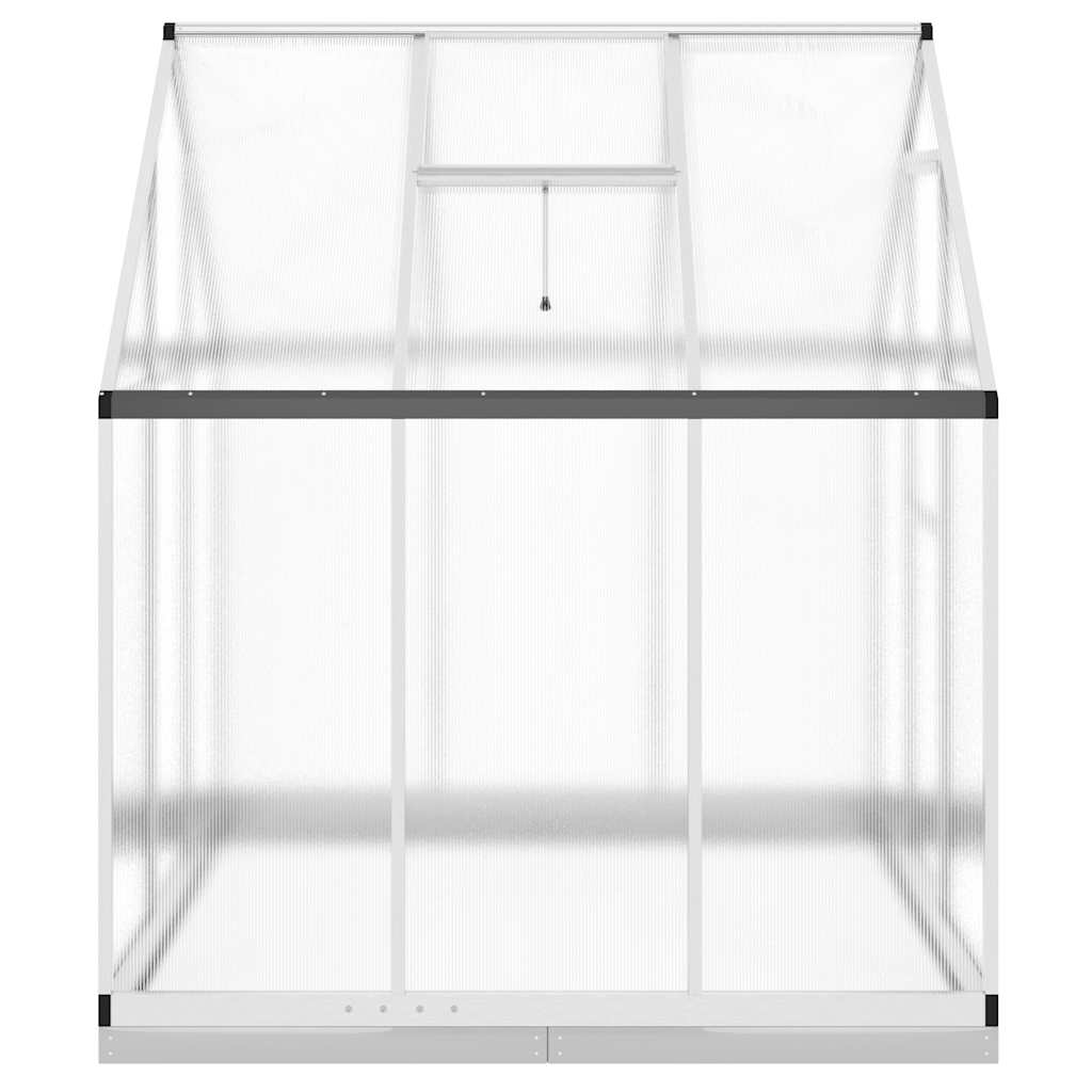vidaXL Szklarnia z ramą podstawy, srebrna, 169x169x202 cm, aluminium