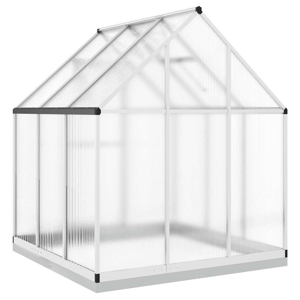 vidaXL Szklarnia z ramą podstawy, srebrna, 169x169x202 cm, aluminium