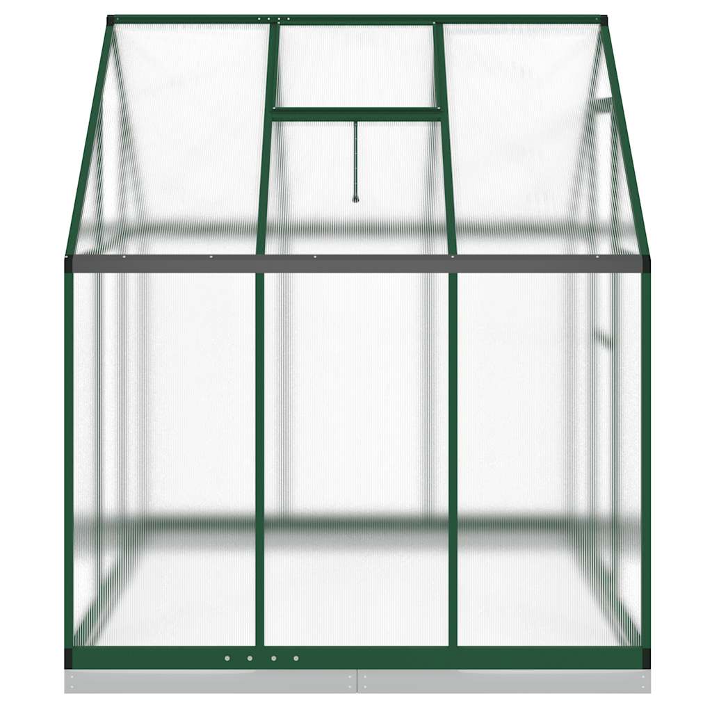 vidaXL Szklarnia z ramą podstawy, zielona, 169x169x202 cm, aluminium