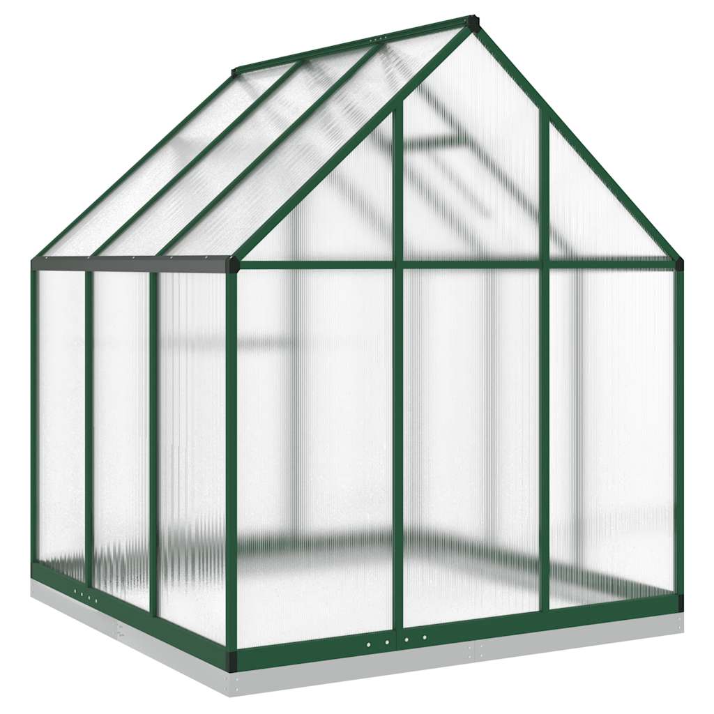 vidaXL Szklarnia z ramą podstawy, zielona, 169x169x202 cm, aluminium