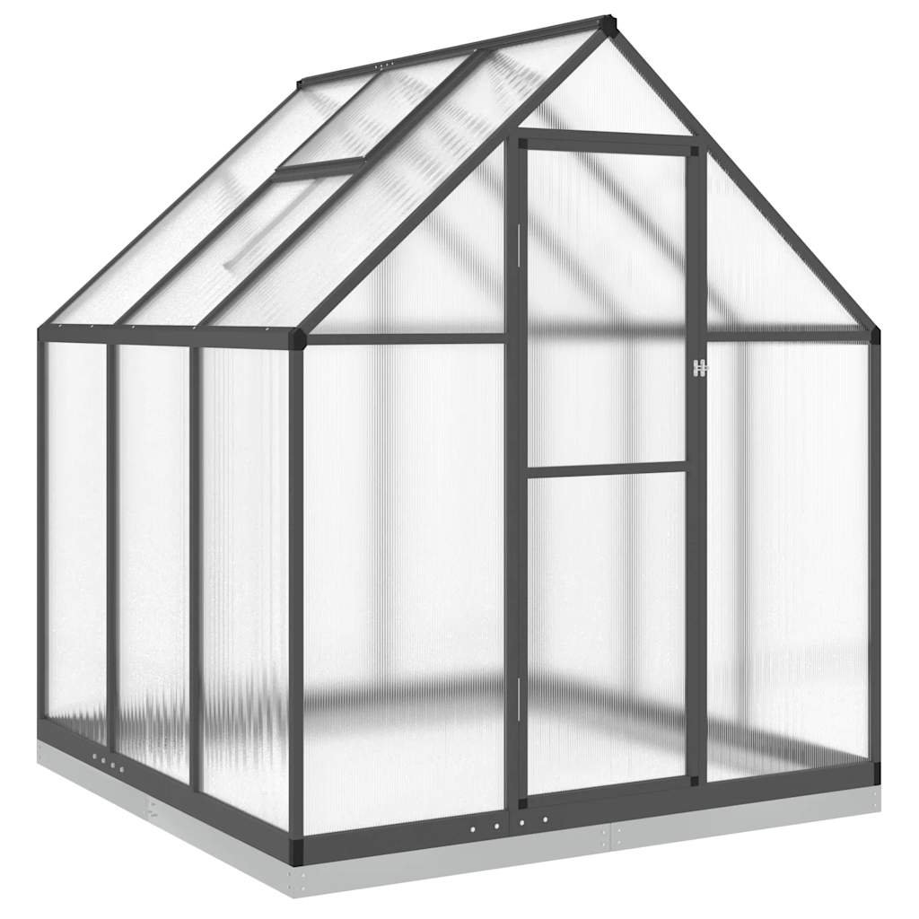 vidaXL Szklarnia z ramą podstawy, antracyt, 169x169x202 cm, aluminium