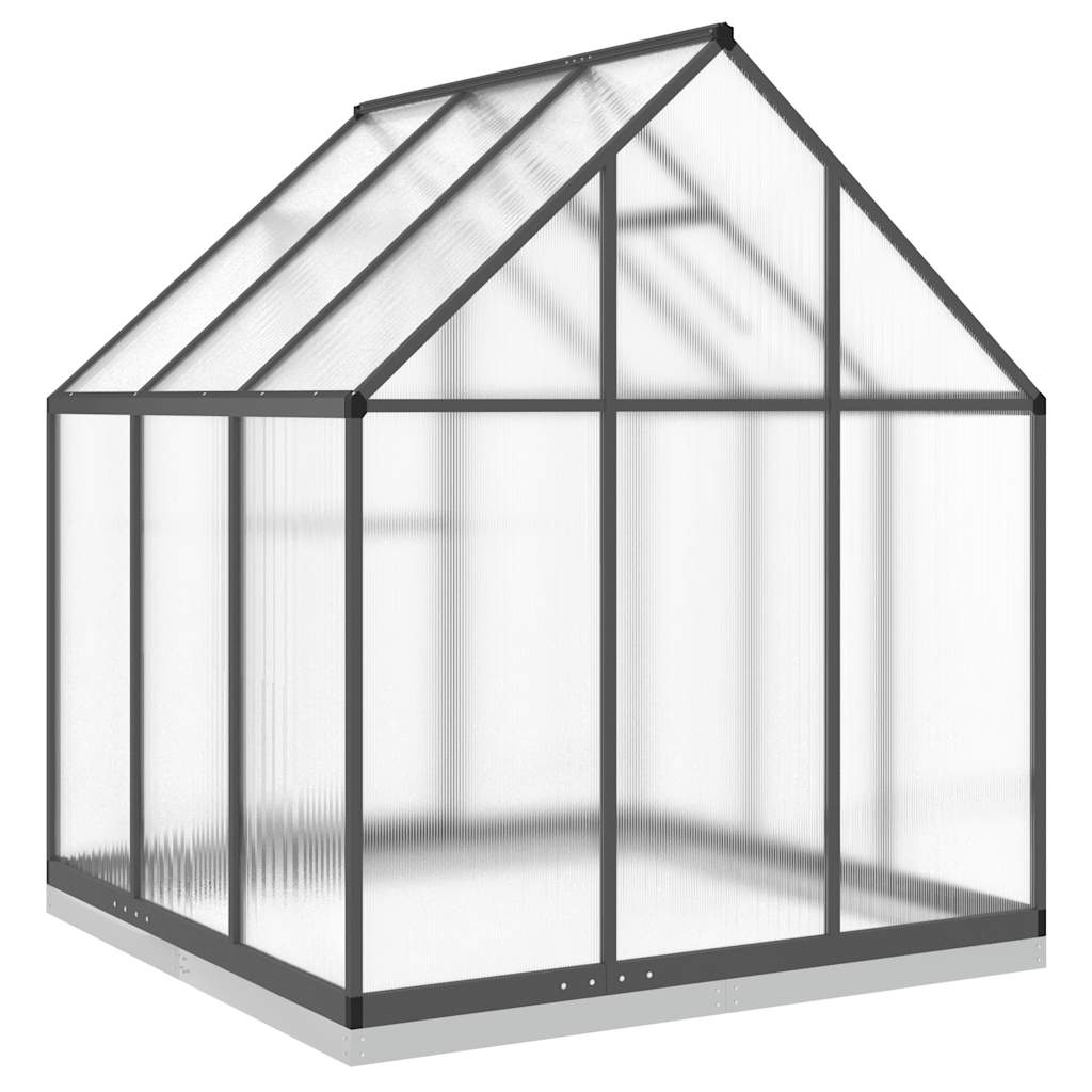 vidaXL Szklarnia z ramą podstawy, antracyt, 169x169x202 cm, aluminium