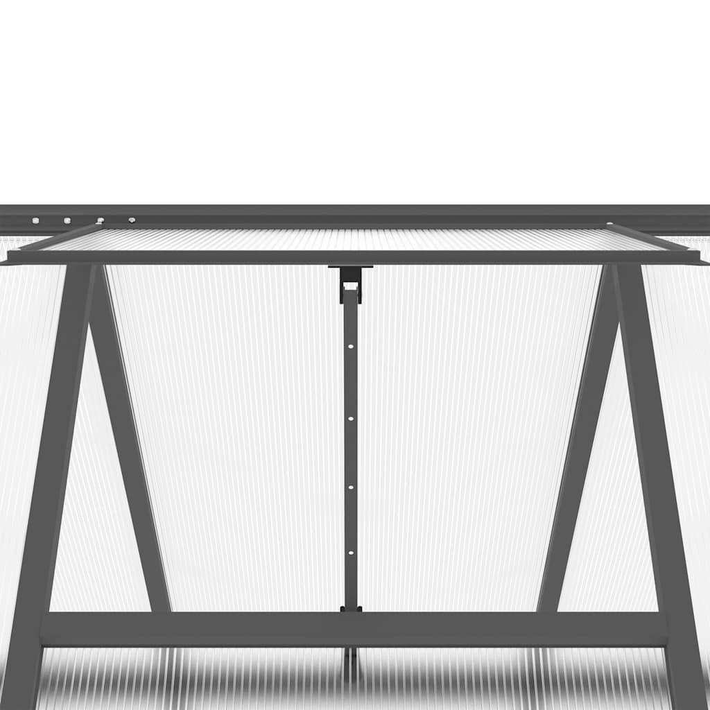 vidaXL Szklarnia z ramą podstawy, antracyt, 169x169x202 cm, aluminium