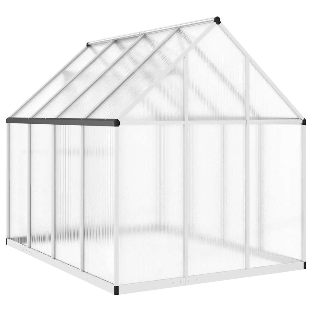 vidaXL Szklarnia z ramą podstawy, srebrna, 224x169x195 cm, aluminium