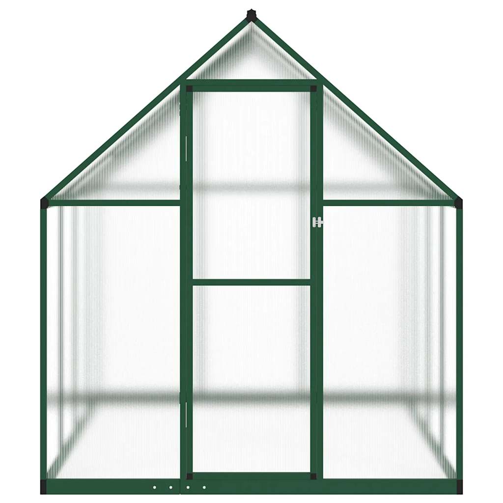 vidaXL Szklarnia z ramą podstawy, zielona, 224x169x195 cm, aluminium