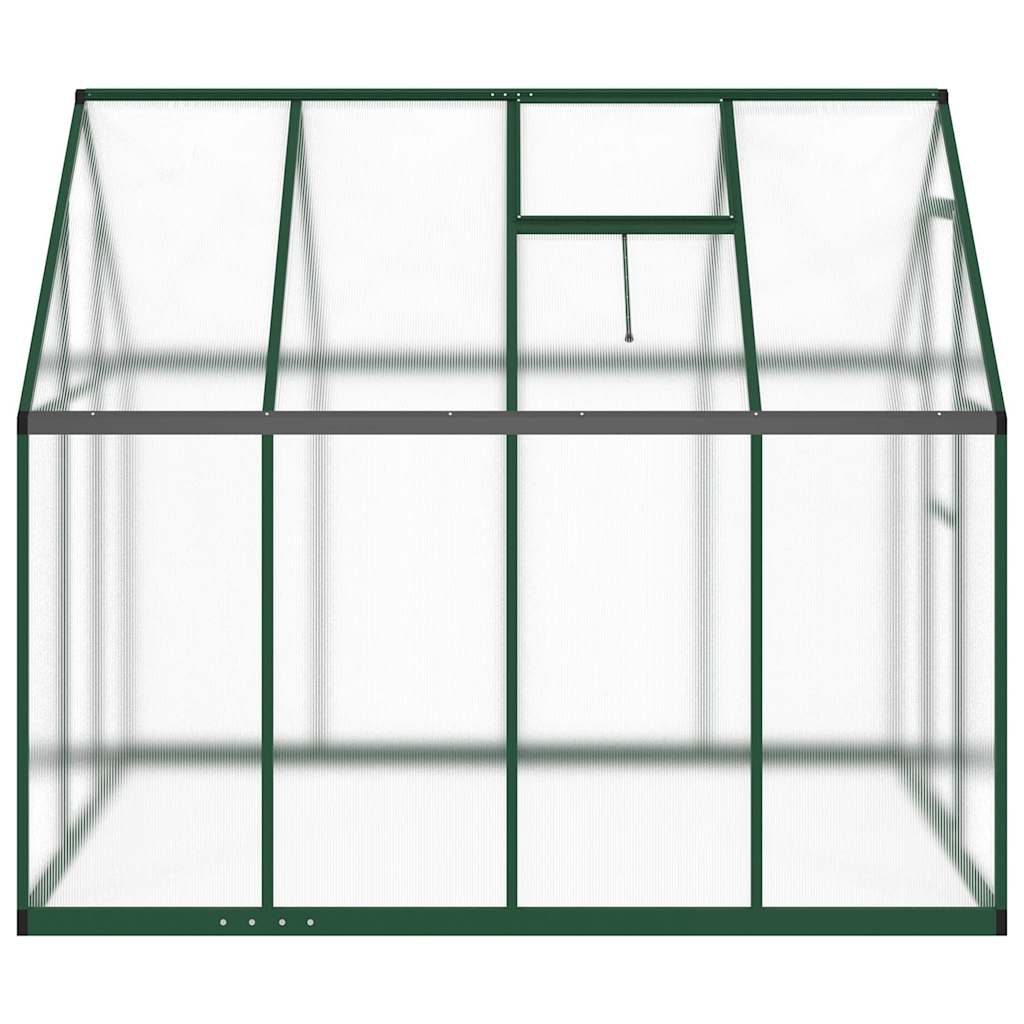 vidaXL Szklarnia z ramą podstawy, zielona, 224x169x195 cm, aluminium