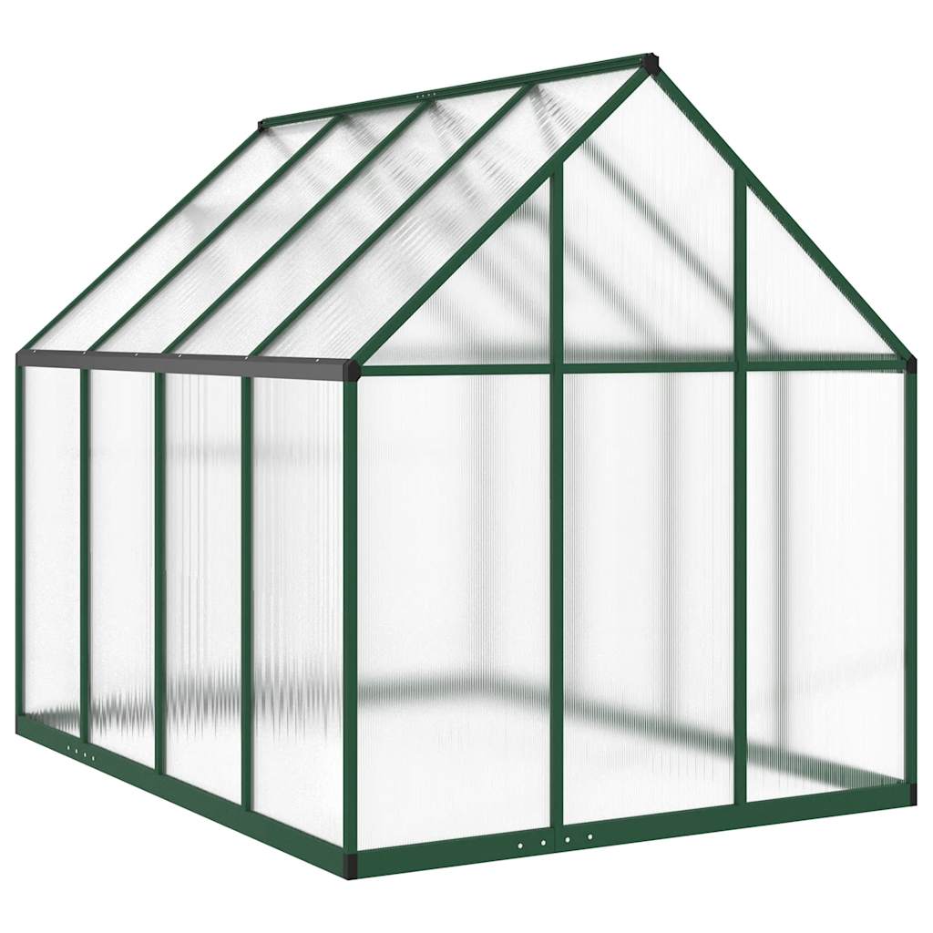 vidaXL Szklarnia z ramą podstawy, zielona, 224x169x195 cm, aluminium