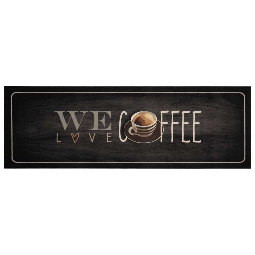 vidaXL Dywanik kuchenny z napisem Coffee, 60x180 cm, aksamitny