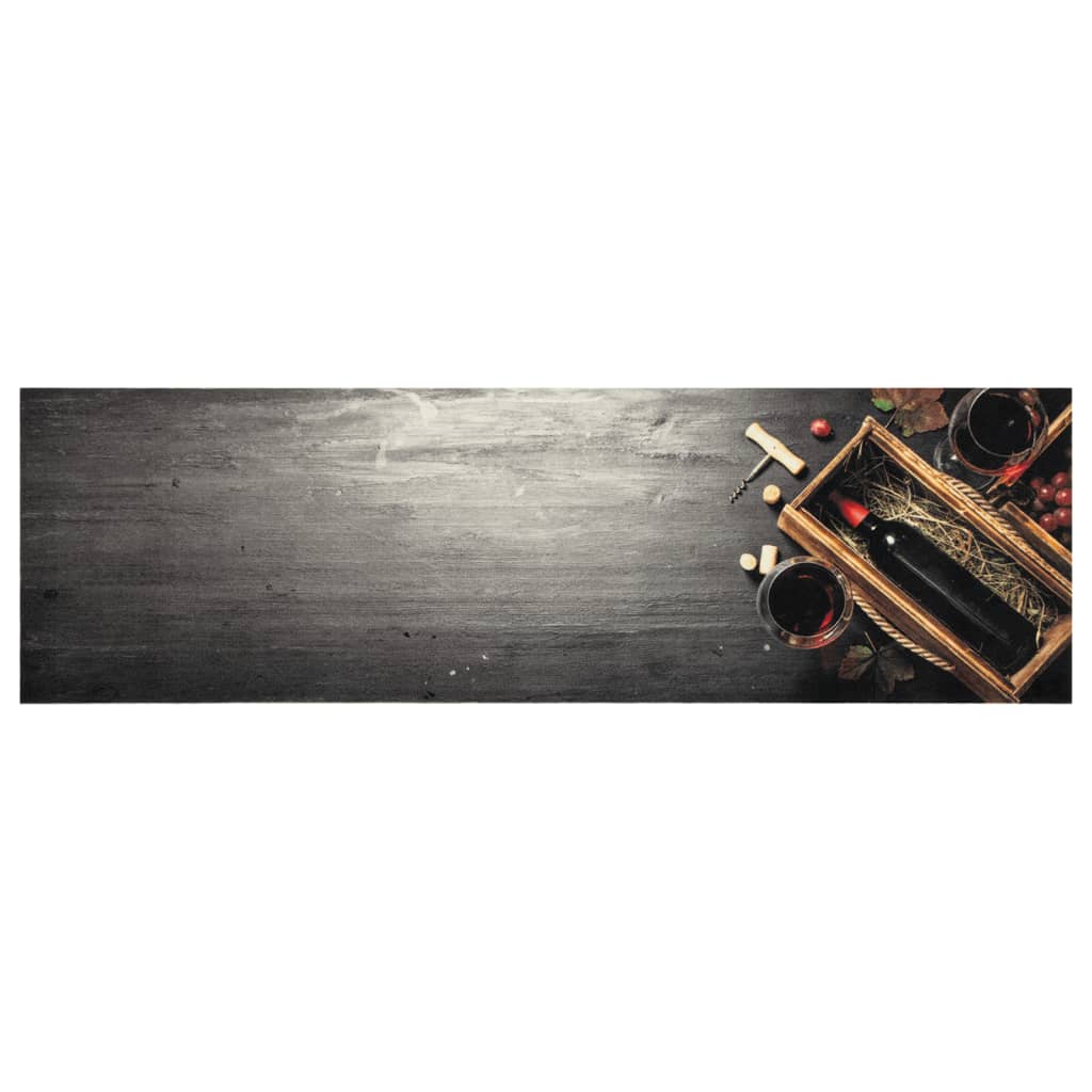 vidaXL Dywanik kuchenny z motywem wina, 45x150 cm, aksamitny