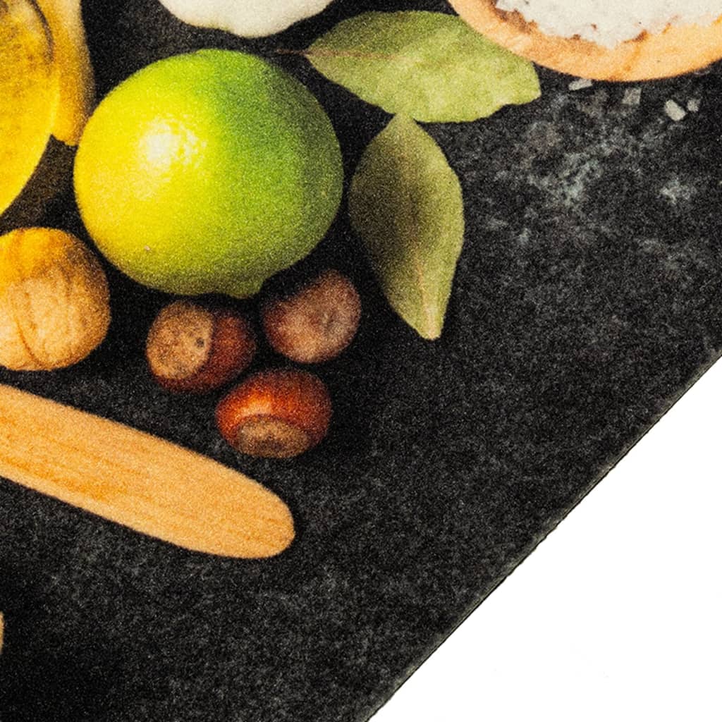 vidaXL Dywanik kuchenny, wzór w przyprawy, 45x150 cm, aksamit