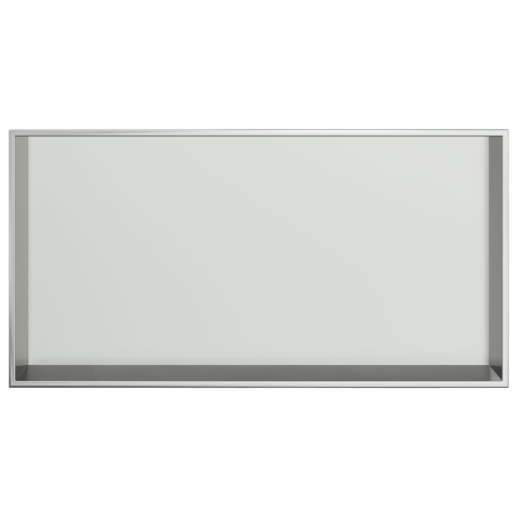 vidaXL Wnęka prysznicowa, szczotkowana, srebrna, 62x32x9 cm, stal
