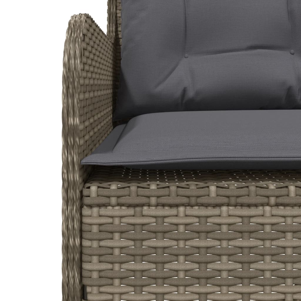 vidaXL Narożna sofa ogrodowa z poduszkami, szara, polirattan