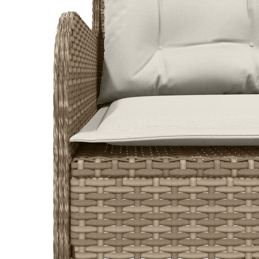 vidaXL Narożna sofa ogrodowa z poduszkami, beżowa, polirattan