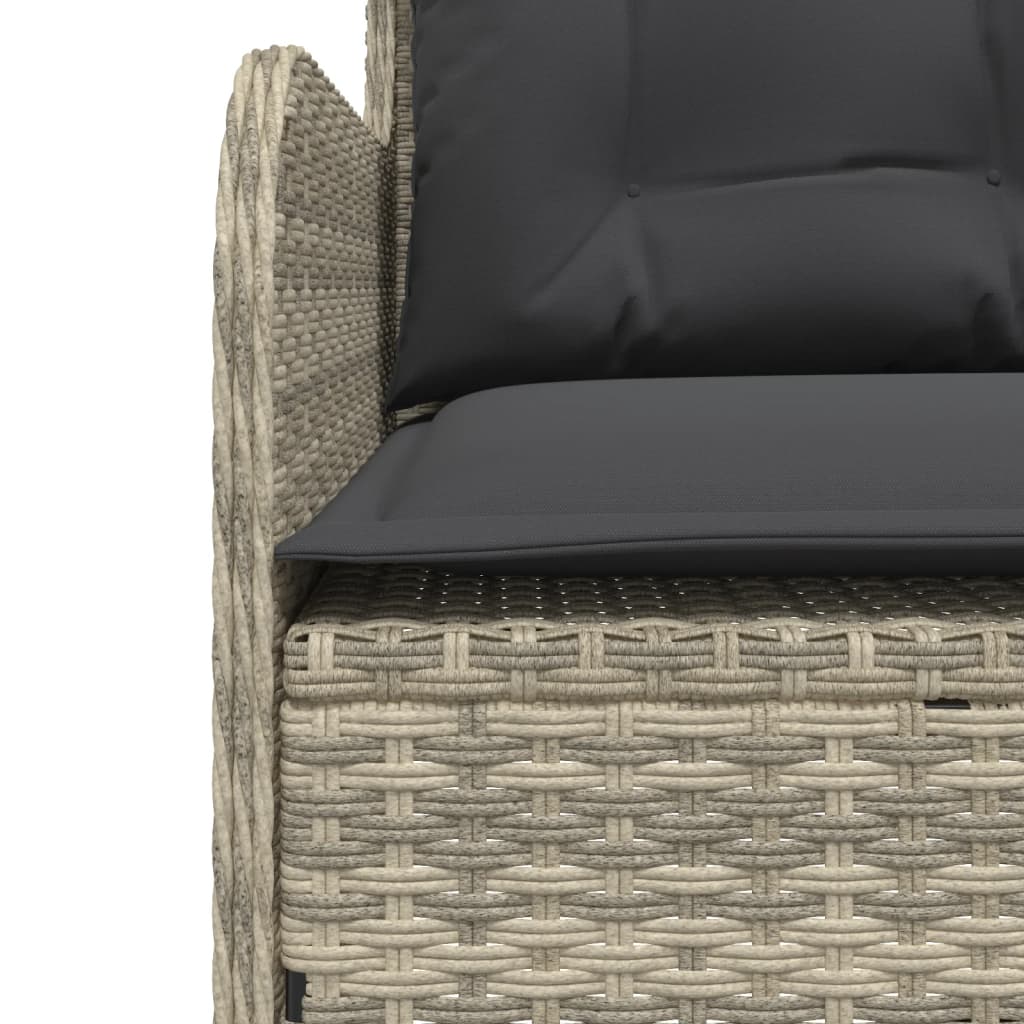 vidaXL Narożna sofa ogrodowa z poduszkami, jasnoszara, polirattan