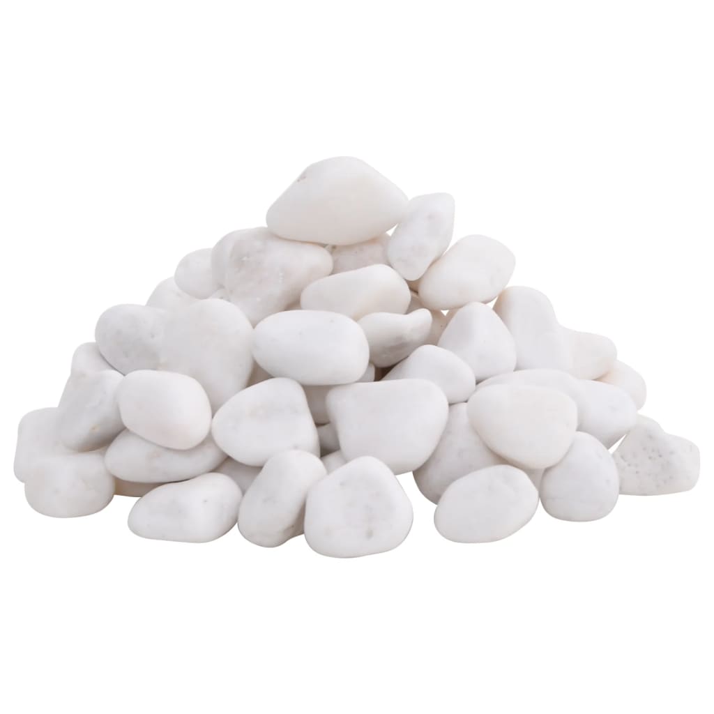 vidaXL Polerowane kamyki, 10 kg, białe, 2-5 cm