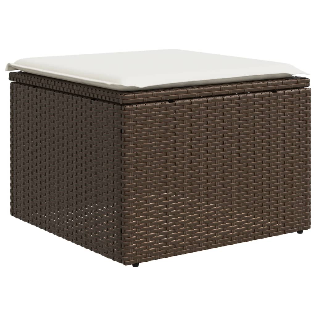 vidaXL 7-cz. zestaw wypoczynkowy do ogrodu, z poduszkami, brązowy