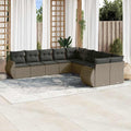 vidaXL 10-cz. zestaw wypoczynkowy do ogrodu, z poduszkami, jasnoszary