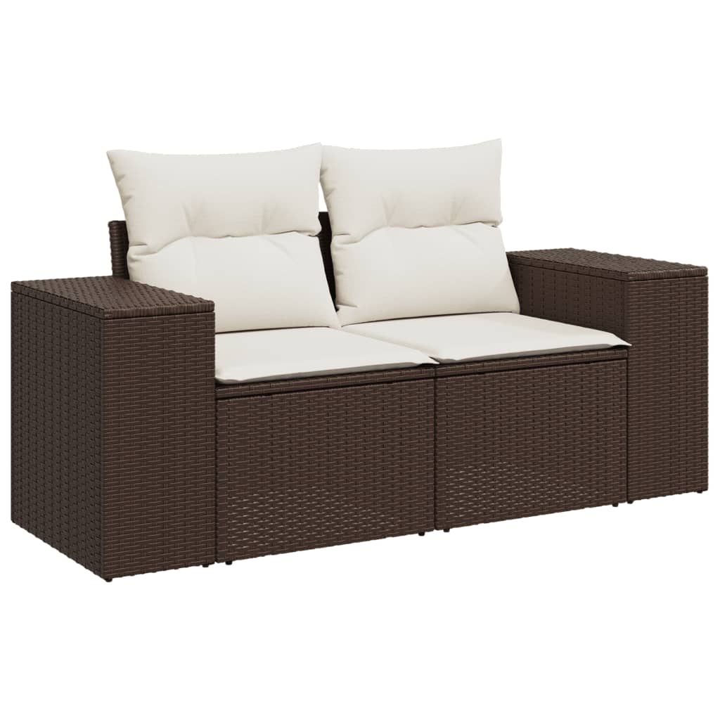 vidaXL 4-cz zestaw wypoczynkowy do ogrodu, poduszki, brązowy rattan PE