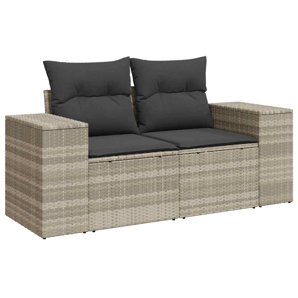 vidaXL 5-cz. zestaw mebli do ogrodu, poduszki, jasnoszary rattan PE