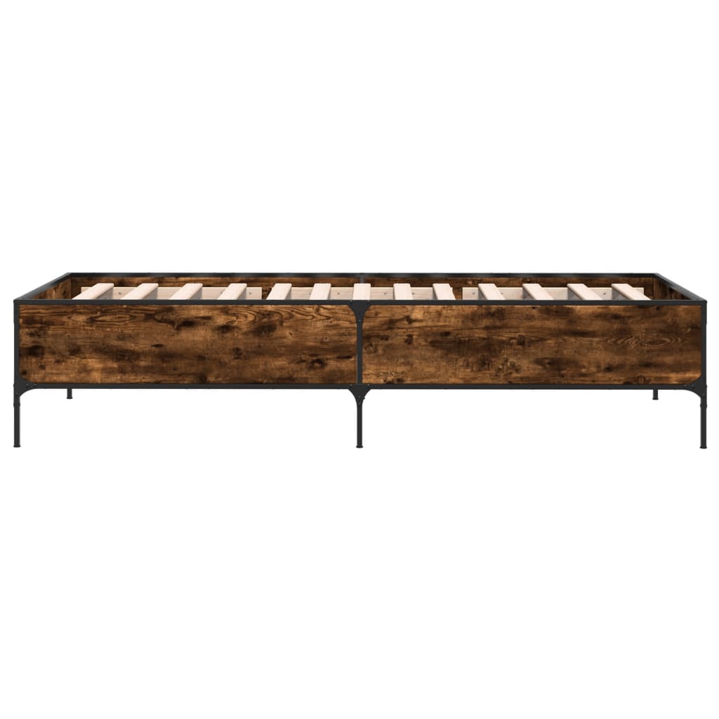 vidaXL Rama łóżka, przydymiony dąb, 100x200cm, materiał drewnopochodny