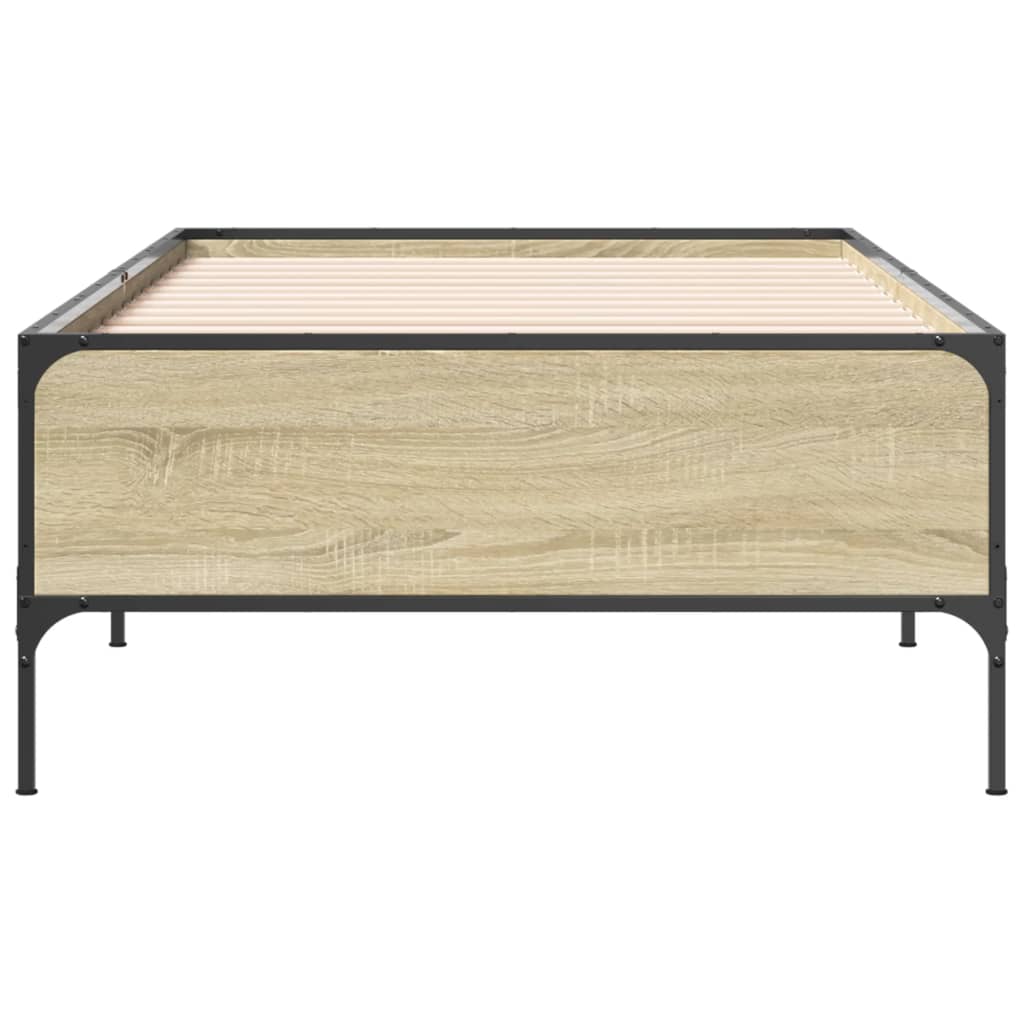 vidaXL Rama łóżka, dąb sonoma, 90x190 cm, materiał drewnopochodny