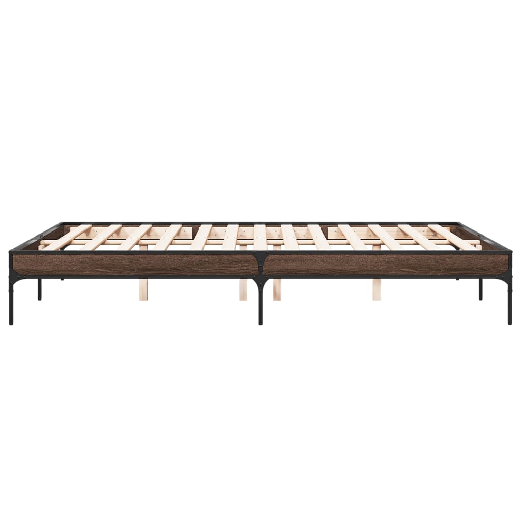 vidaXL Rama łóżka, brązowy dąb, 160x200 cm, materiał drewnopochodny