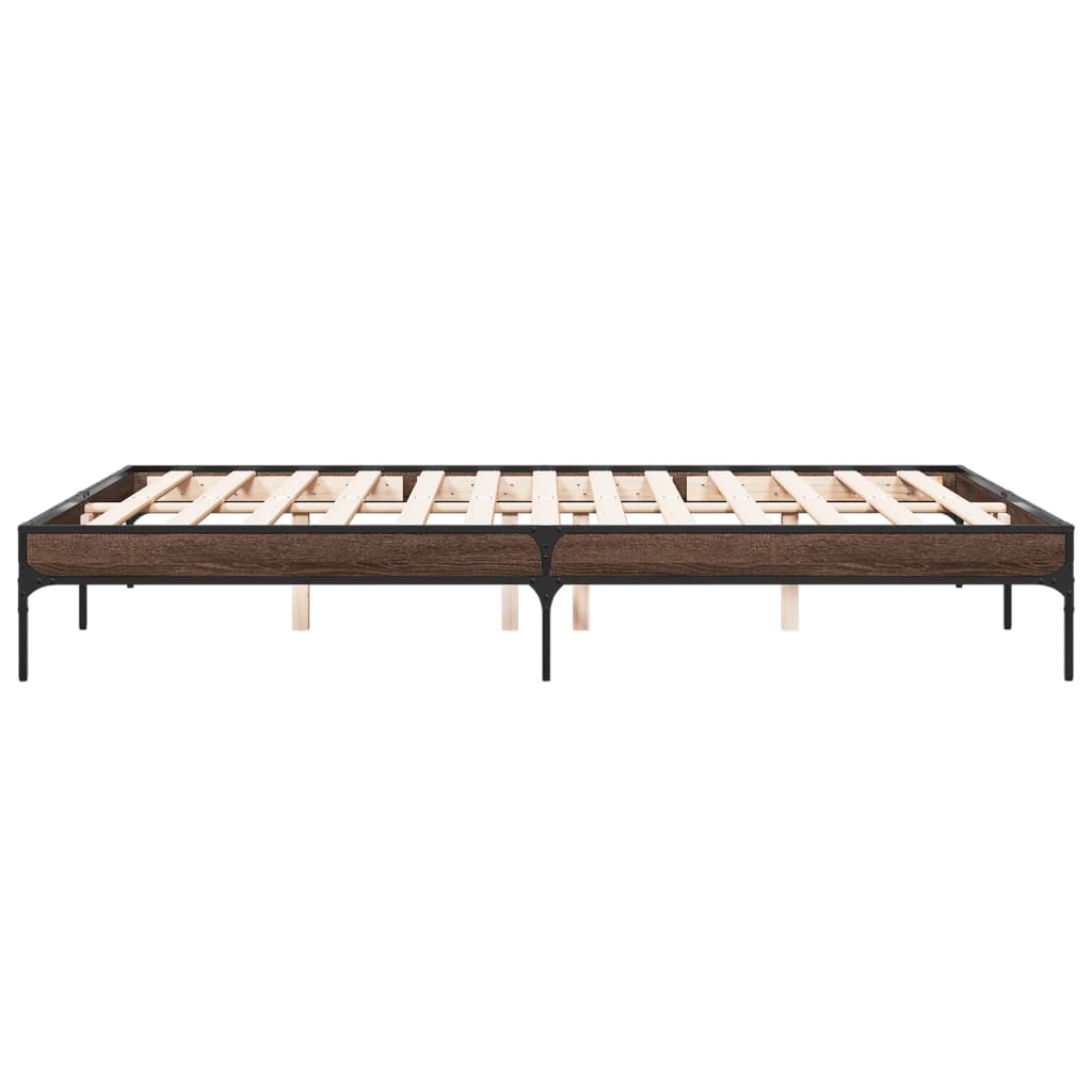 vidaXL Rama łóżka, brązowy dąb, 150x200 cm, materiał drewnopochodny