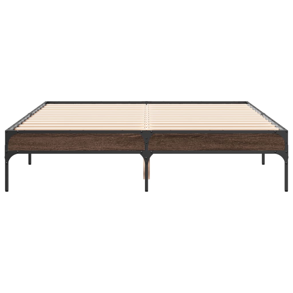 vidaXL Rama łóżka, brązowy dąb, 120x200 cm, materiał drewnopochodny